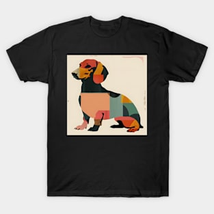 70s Dachshund Vibes: Pastel Pup Parade T-Shirt